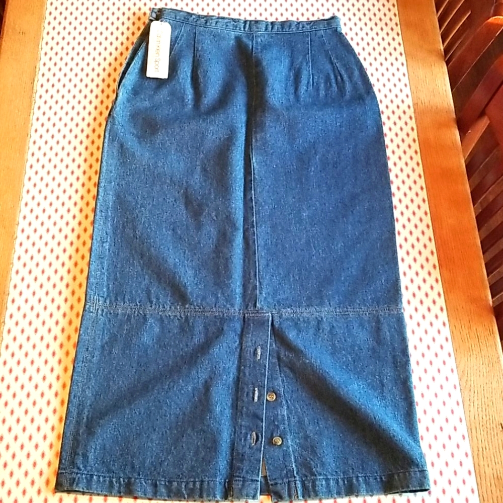 Vintage Calvin Klein long denim skirt NEW 10 8